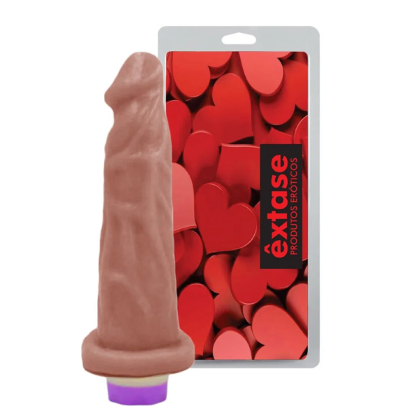 Prótese Realística 16x3,4cm com Vibro Interno