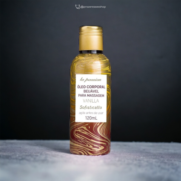 Óleo de massagem beijável 120ml - Sabor baunilha