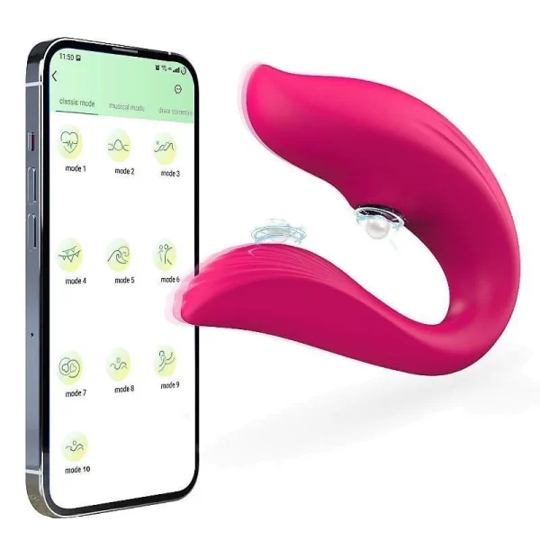Vibrador de casal com aplicativo e sucção - 10 níveis de vibração