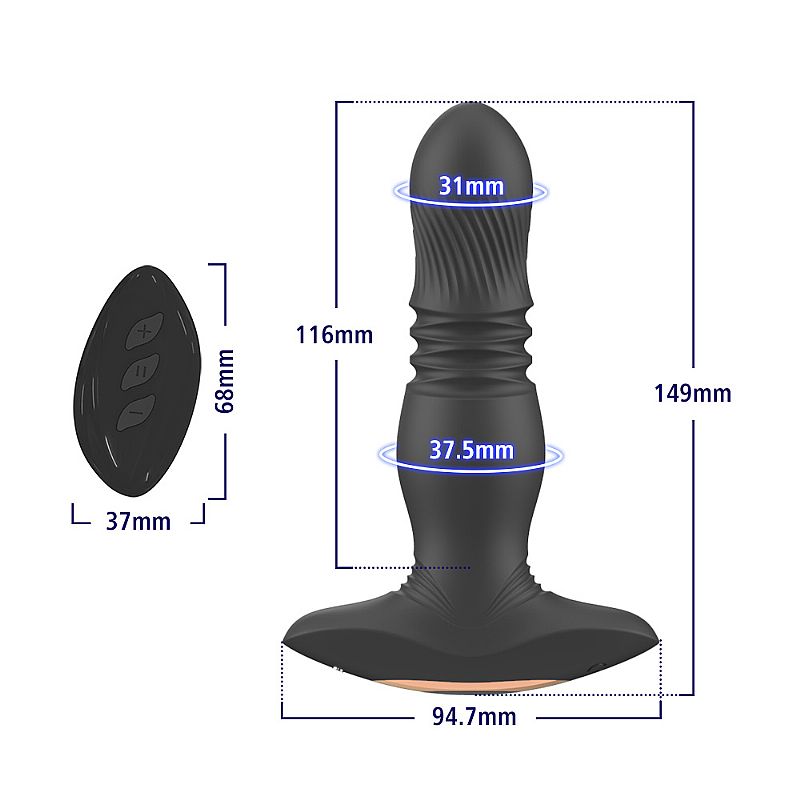 Plug Anal Créu com Vibro Vai e vem - Image 3