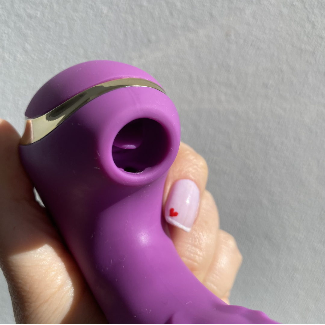 Vibrador Penetrável Texturizado com Estimulador de Língua - Imagem 5