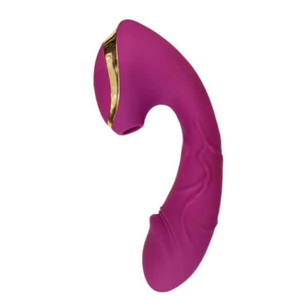 Vibrador Penetrável Texturizado com Estimulador de Língua
