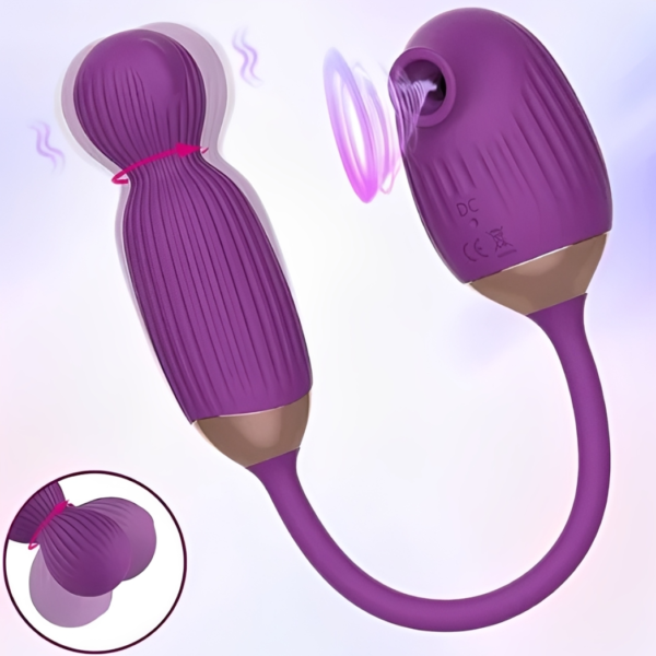 Vibrador com bullet giratório e sugador
