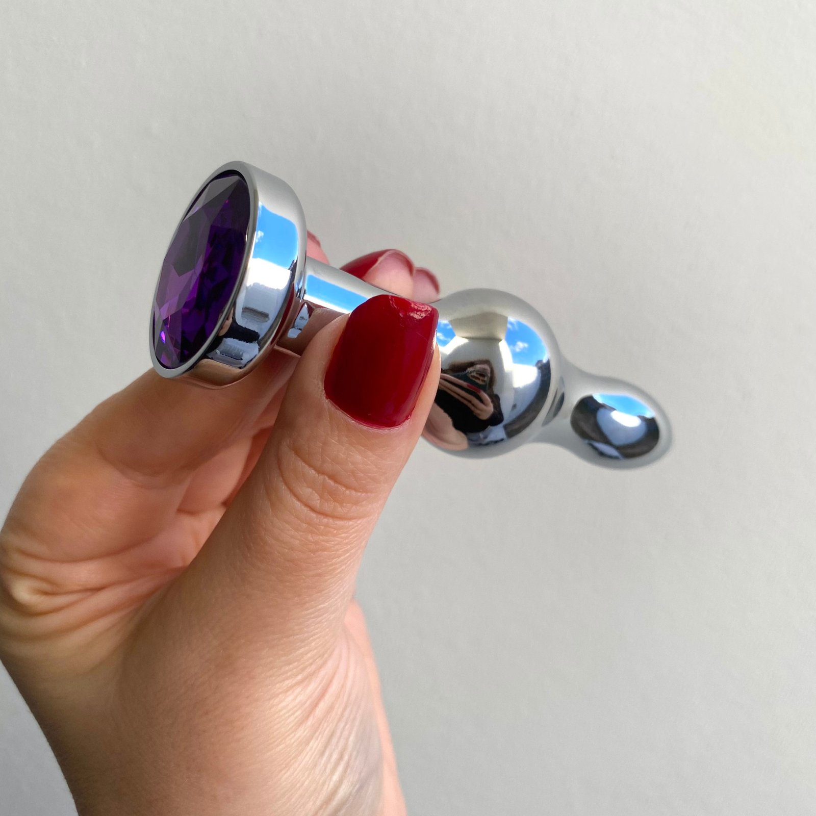Plug Anal Metal Cônico Convexo com Jóia