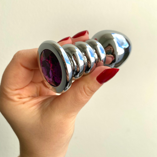 Plug Anal Metal Aspiral Ball com Jóia
